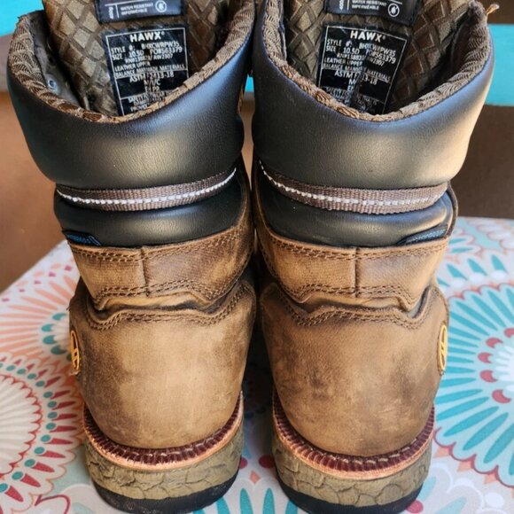 Hawx Legion Sport Comp Toe Work Boot Brown Men\'s Size 10.5D/Excellent Condition